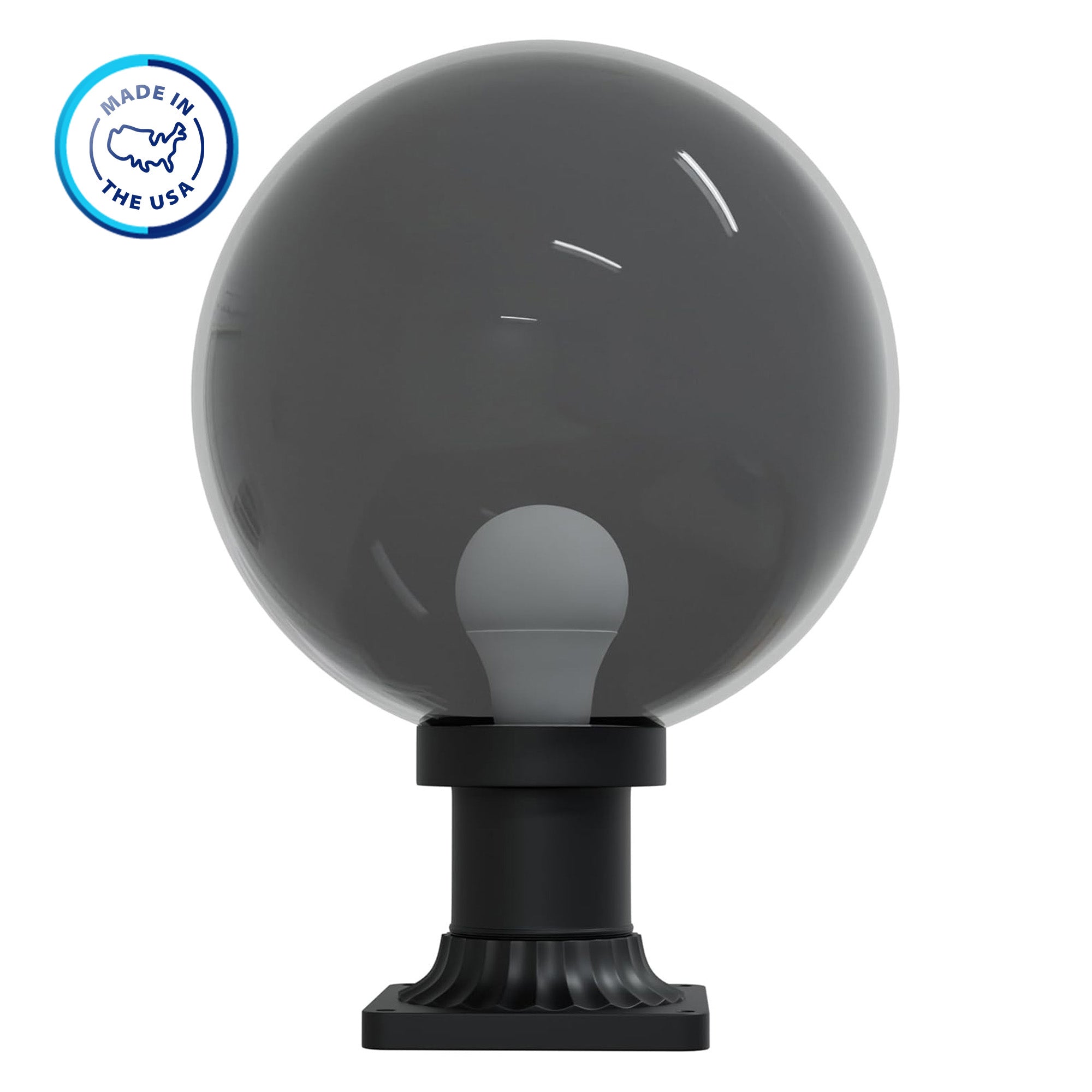12" Globe Pier Mount Outdoor Lighting with LED Lamp