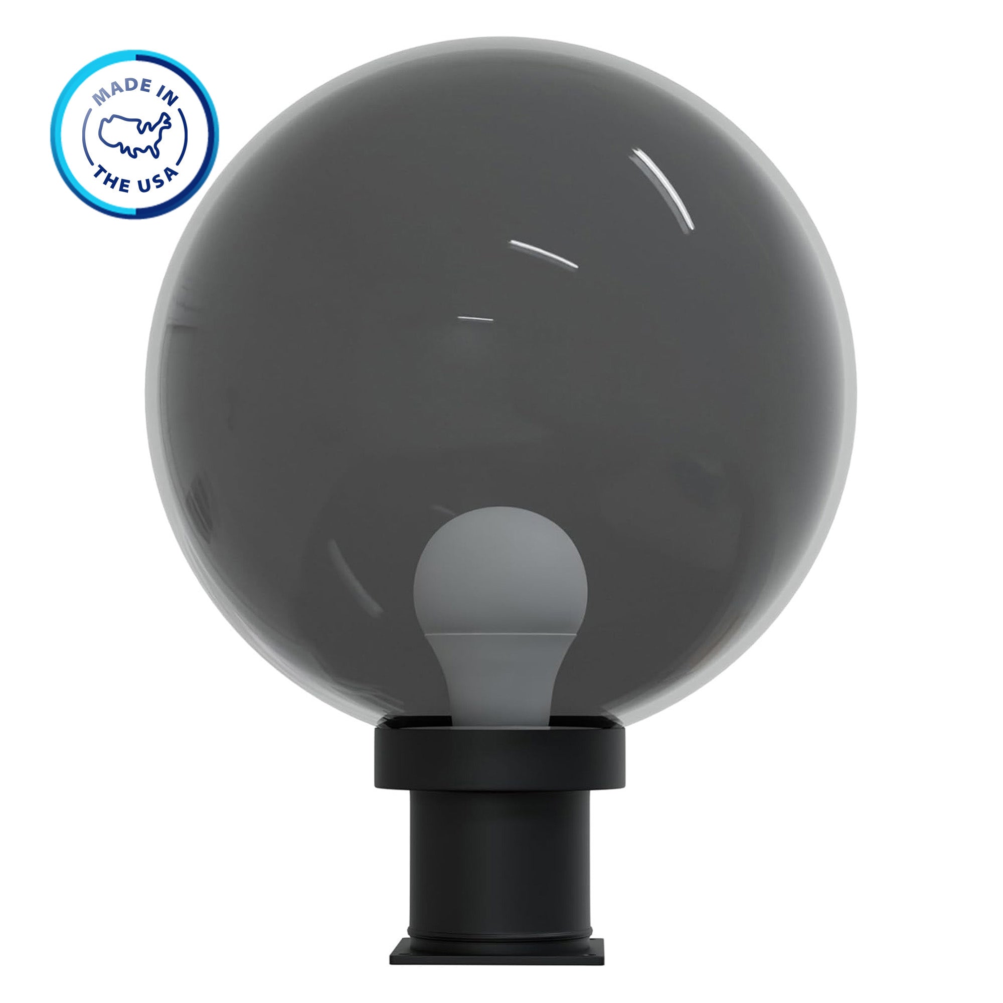 12" Globe Pier Mount Outdoor Lighting with LED Lamp