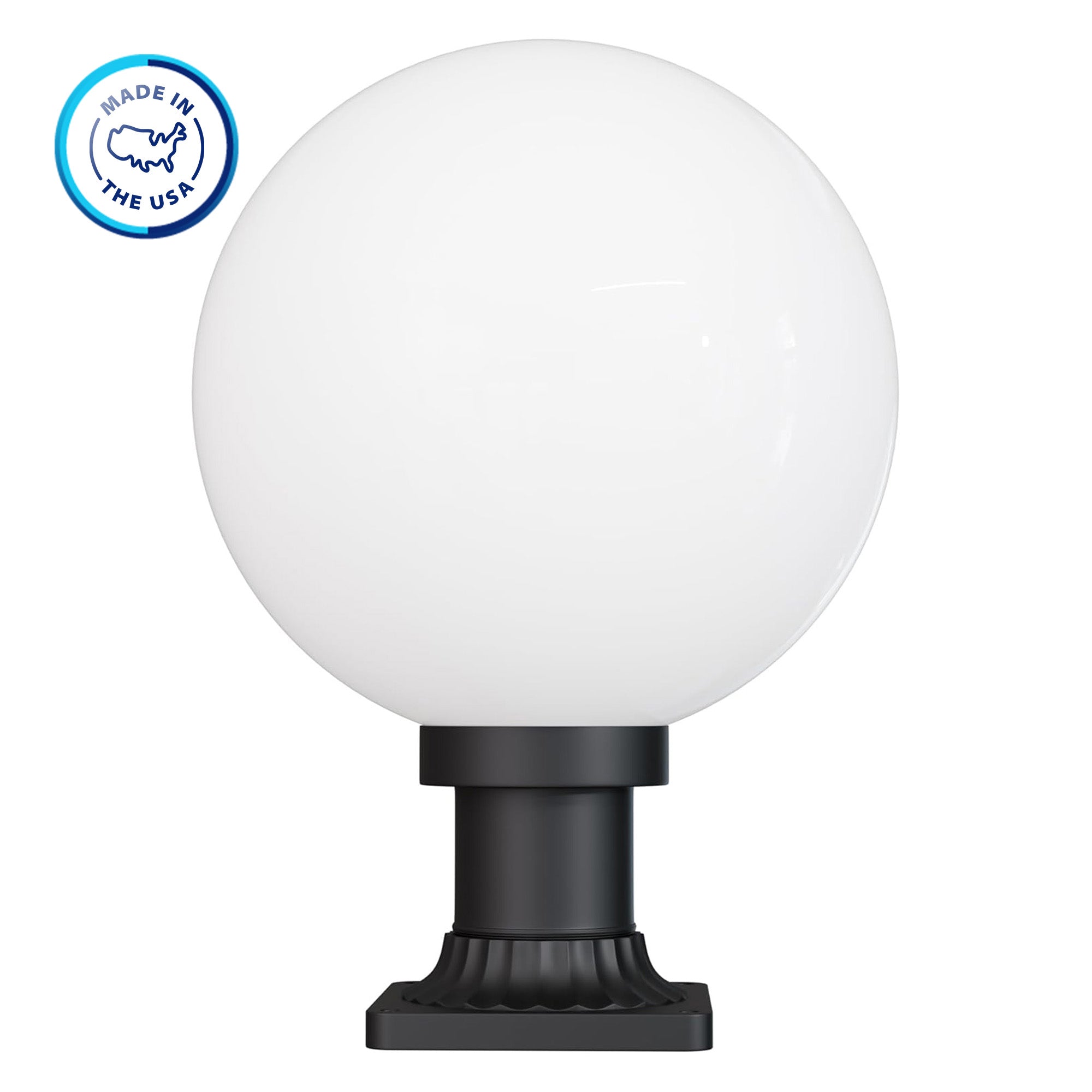 12" Globe Pier Mount Outdoor Lighting with LED Lamp
