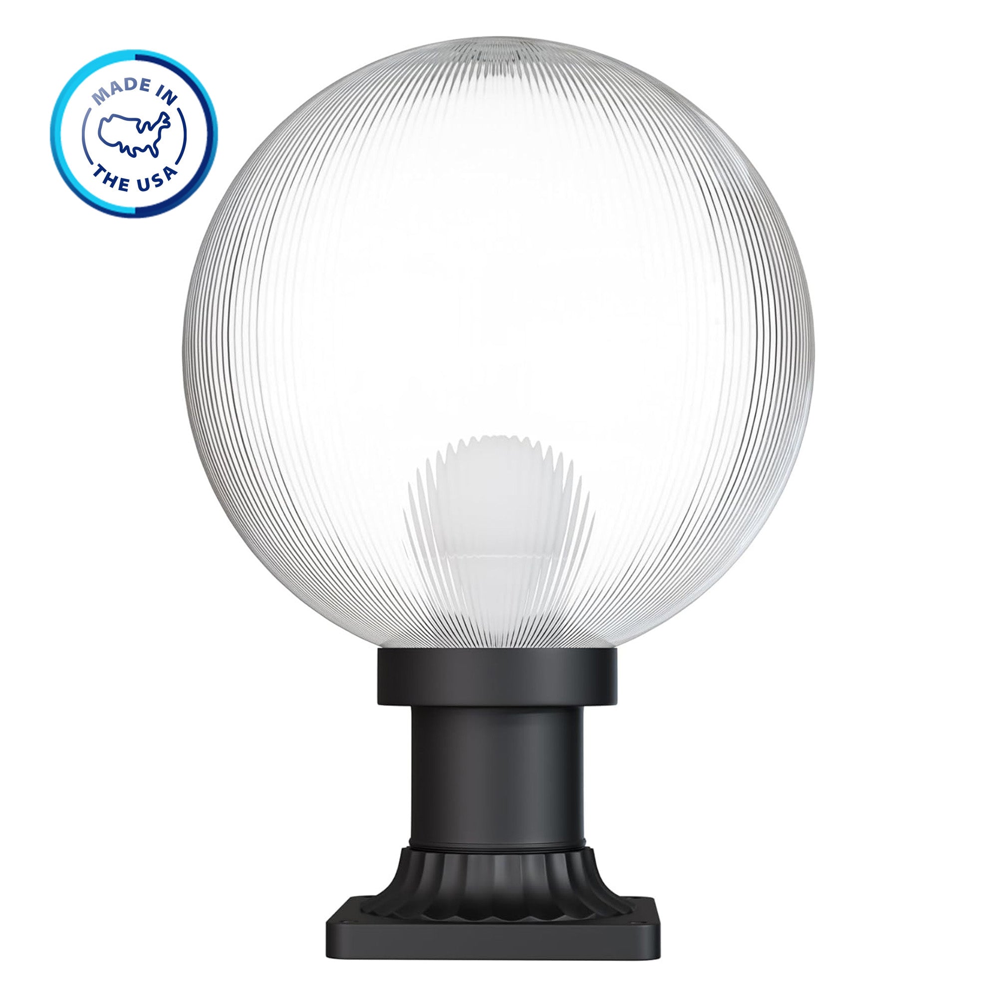 12" Globe Pier Mount Outdoor Lighting with LED Lamp