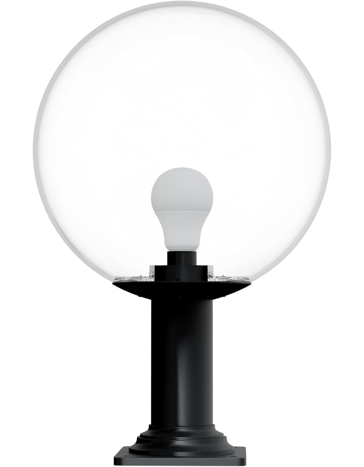 14" Globe Post Light Application with Stub Post Pier Mount