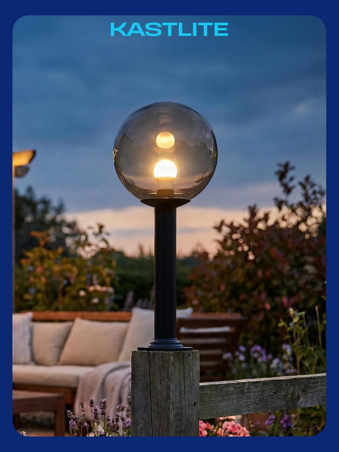 14" Globe Post Light Application with Stub Post Pier Mount