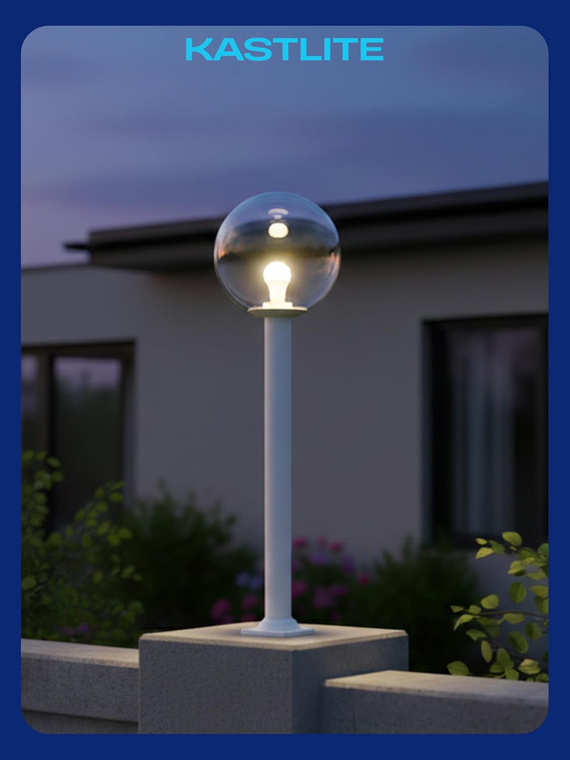 14" Globe Post Light Application with Stub Post Pier Mount