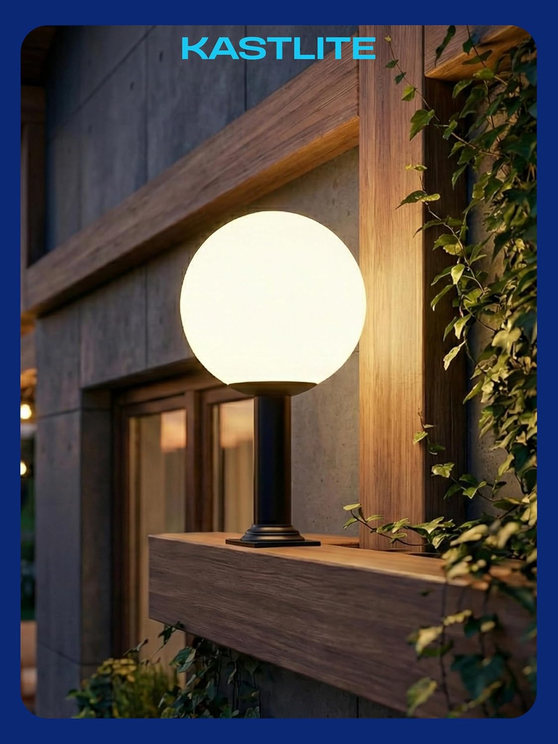 14" Globe Post Light Application with Stub Post Pier Mount