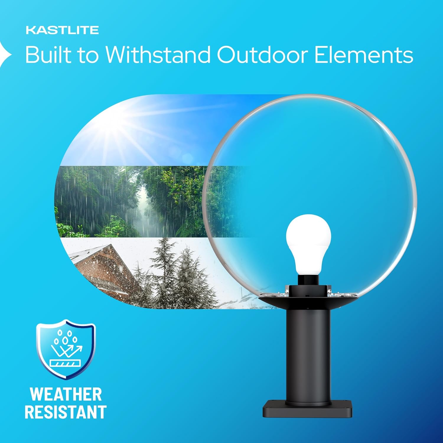 14" Globe Post Light Application with 6" Stub Post Pier Mount