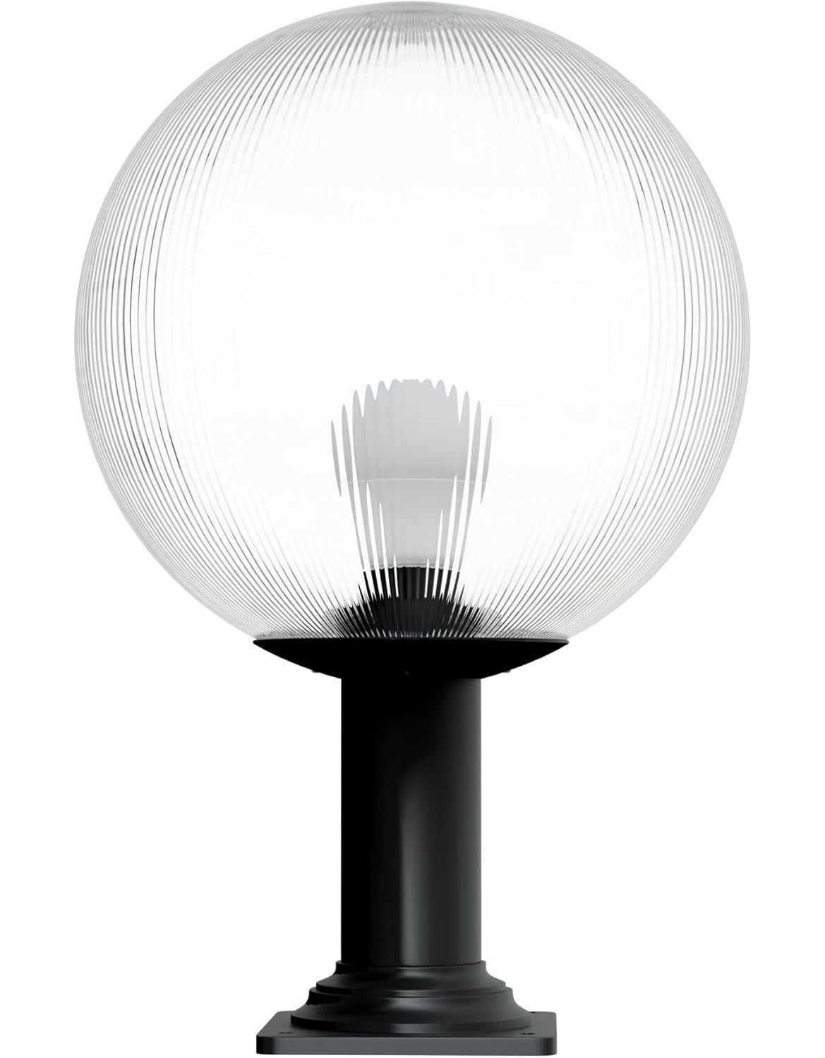 14" Globe Post Light Application with Stub Post Pier Mount