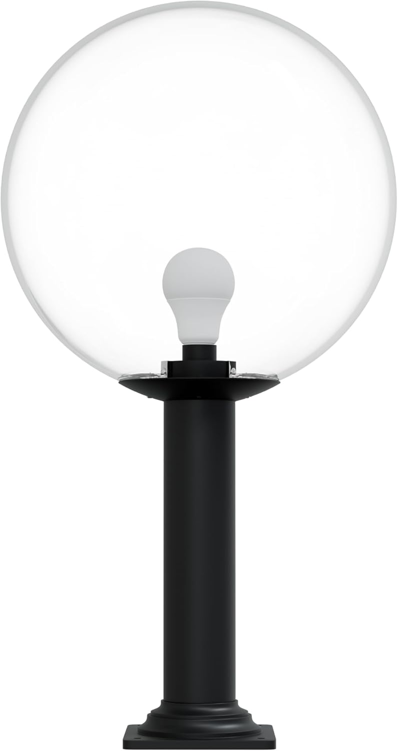 16" Globe Post Light Application with Stub Post Pier Mount installed on lamp post fixture