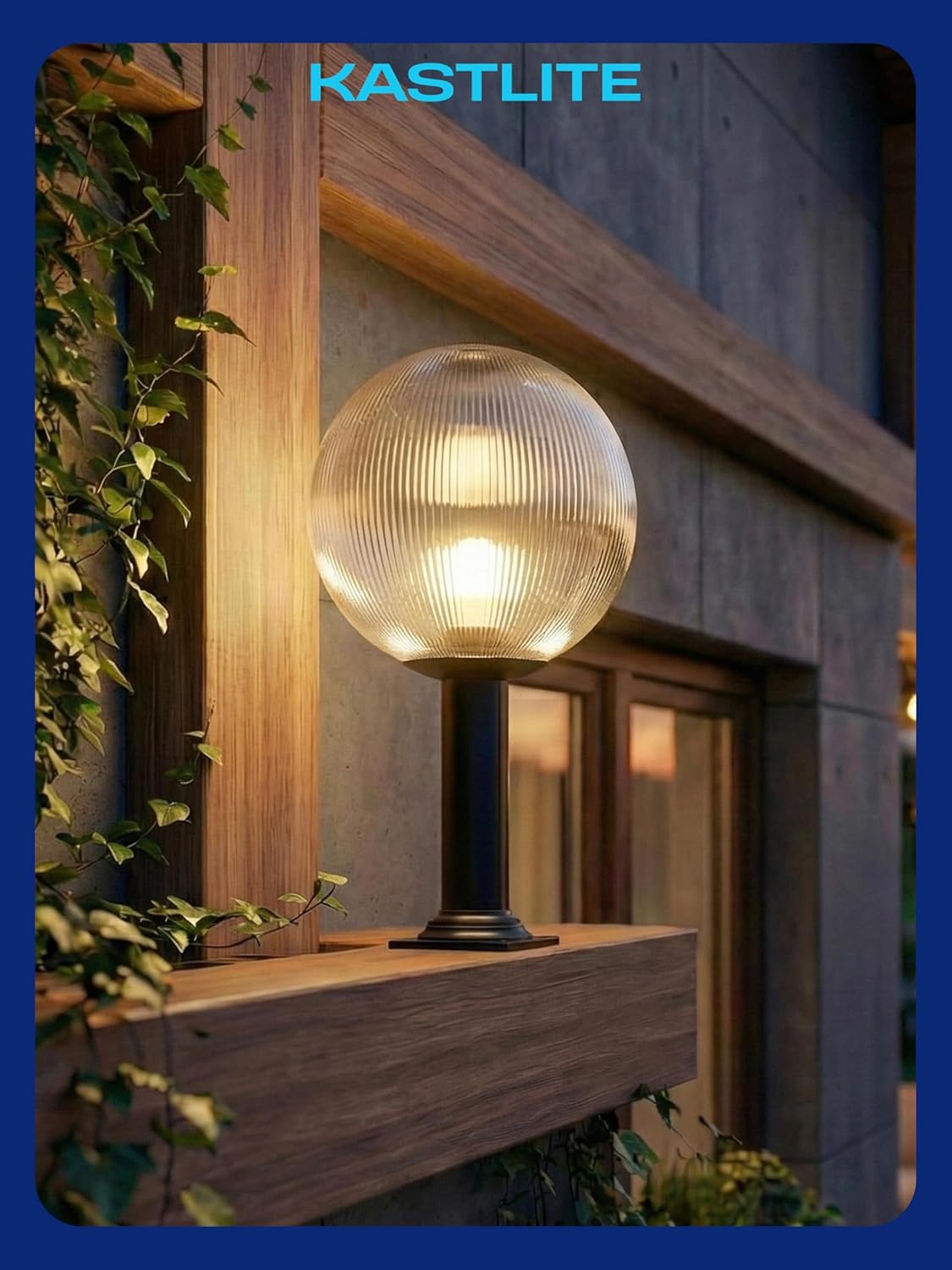 16" Globe Post Light Application with Stub Post Pier Mount installed on lamp post fixture