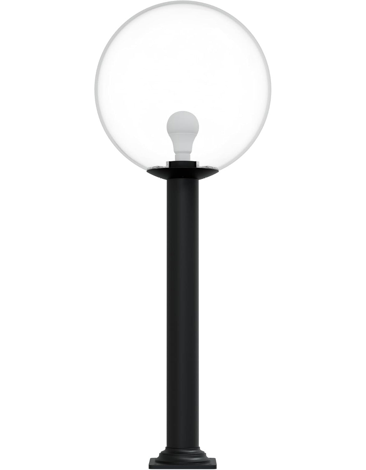 16" Globe Post Light Application with Stub Post Pier Mount installed on lamp post fixture