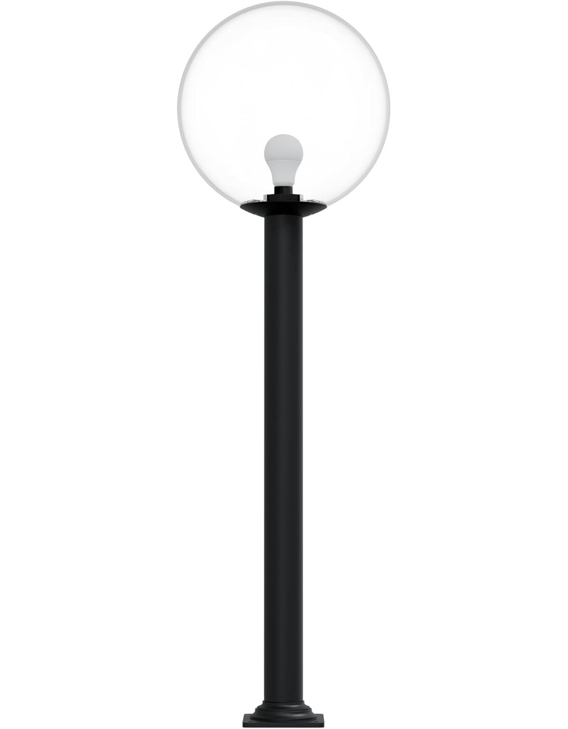 16" Globe Post Light Application with Stub Post Pier Mount installed on lamp post fixture