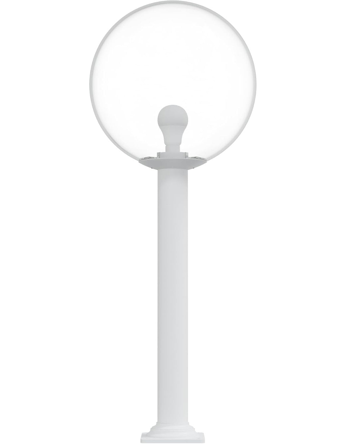 16" Globe Post Light Application with Stub Post Pier Mount installed on lamp post fixture