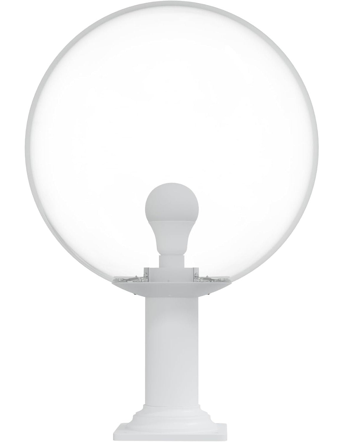 16" Globe Post Light Application with Stub Post Pier Mount installed on lamp post fixture
