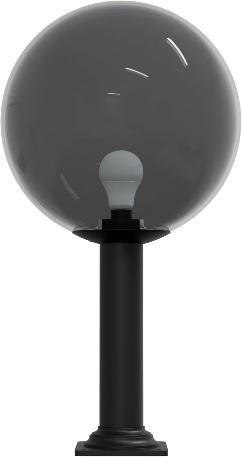 16" Globe Post Light Application with Stub Post Pier Mount installed on lamp post fixture