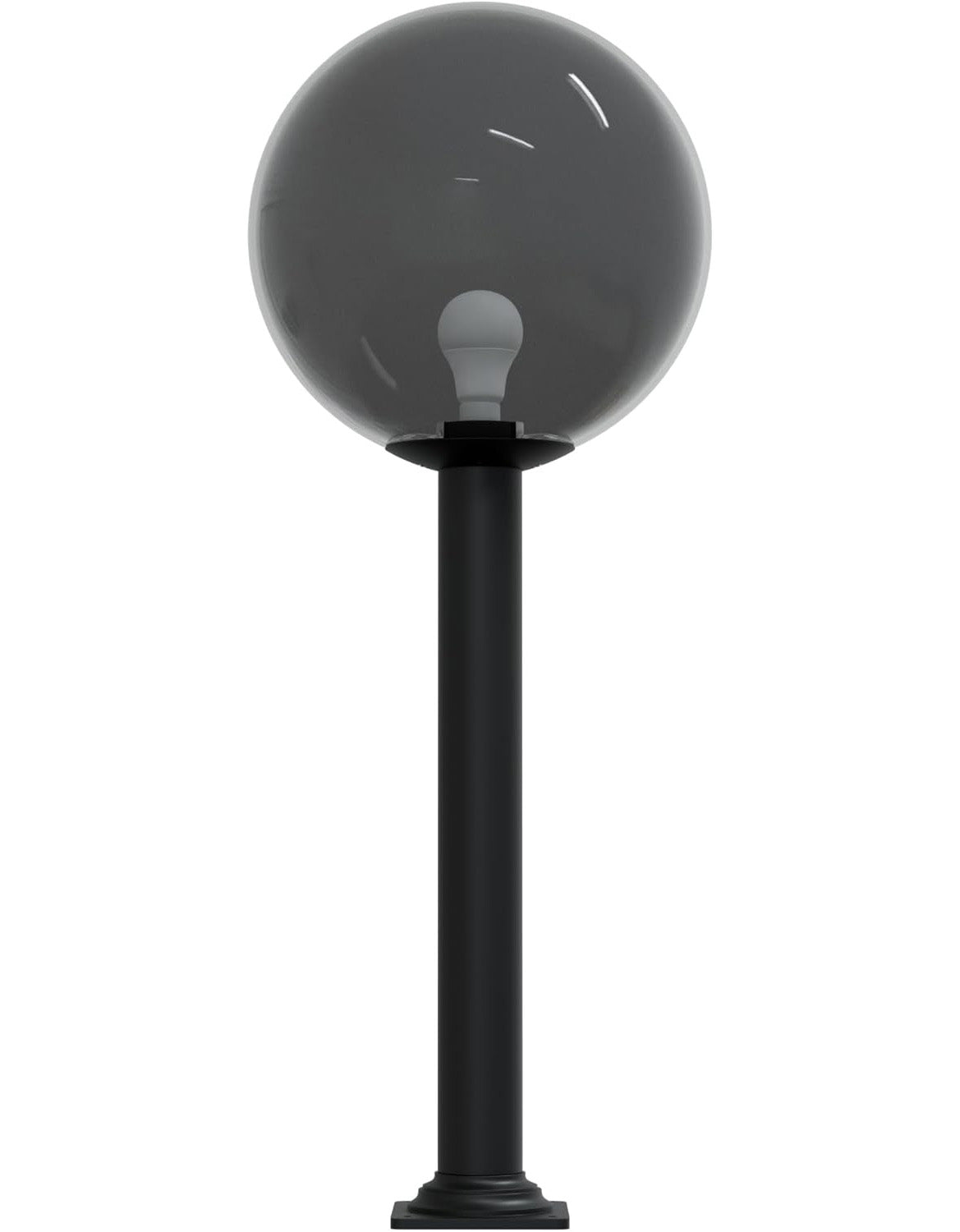 16" Globe Post Light Application with Stub Post Pier Mount installed on lamp post fixture