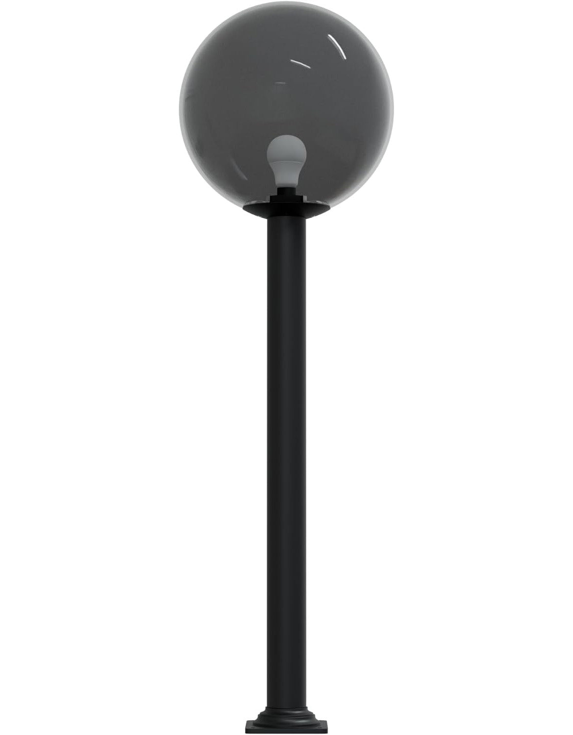 16" Globe Post Light Application with Stub Post Pier Mount installed on lamp post fixture