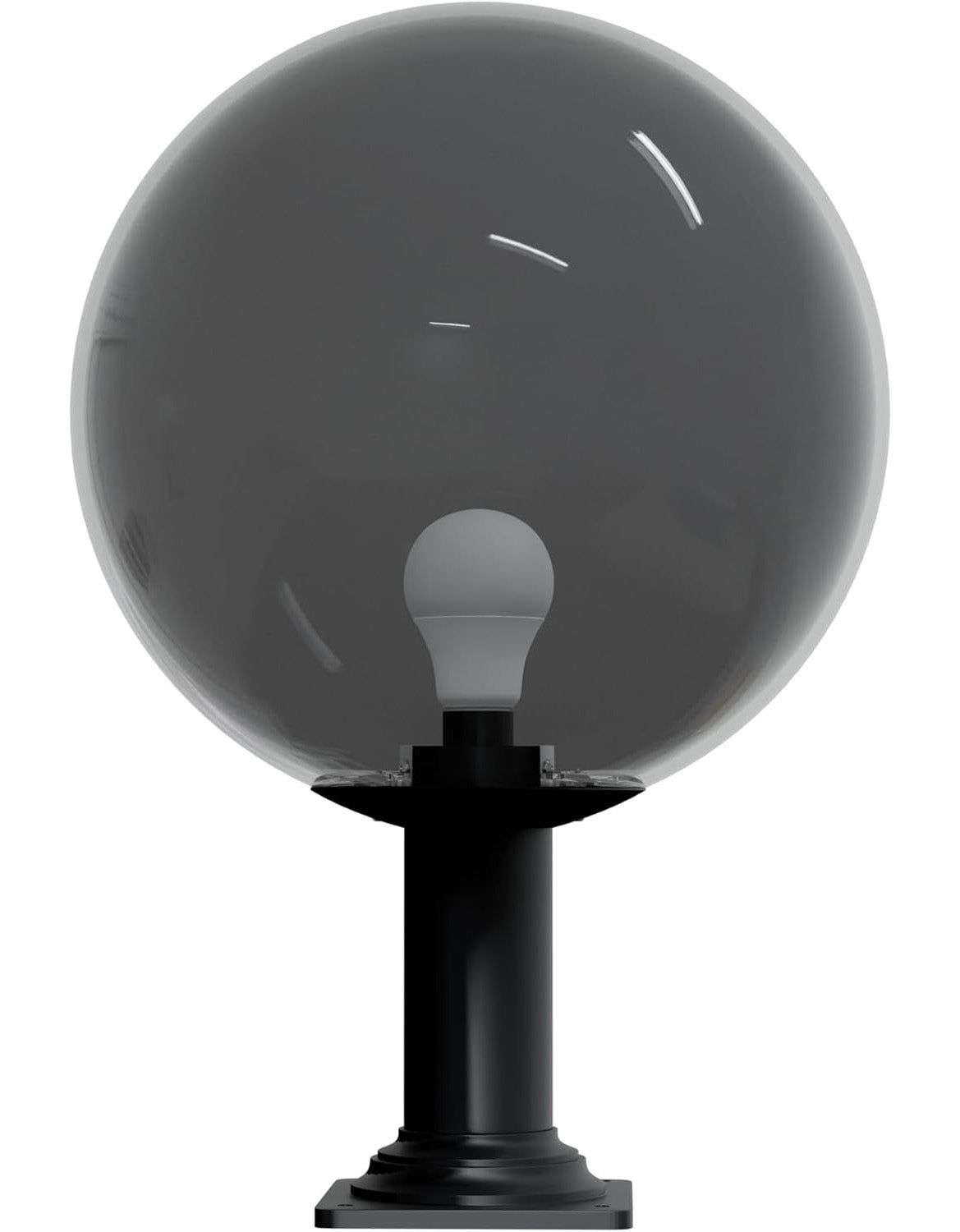 16" Globe Post Light Application with Stub Post Pier Mount installed on lamp post fixture