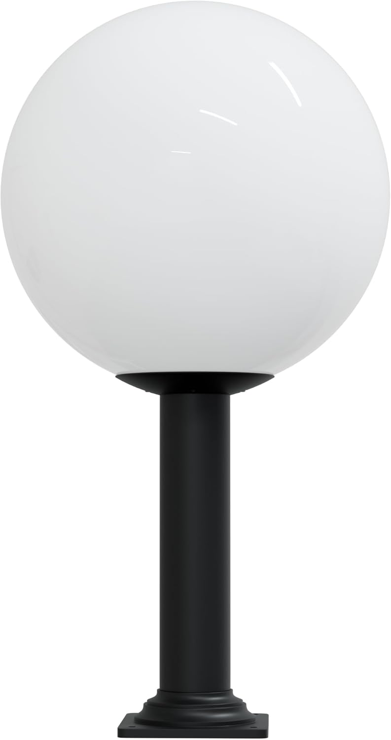 16" Globe Post Light Application with Stub Post Pier Mount installed on lamp post fixture