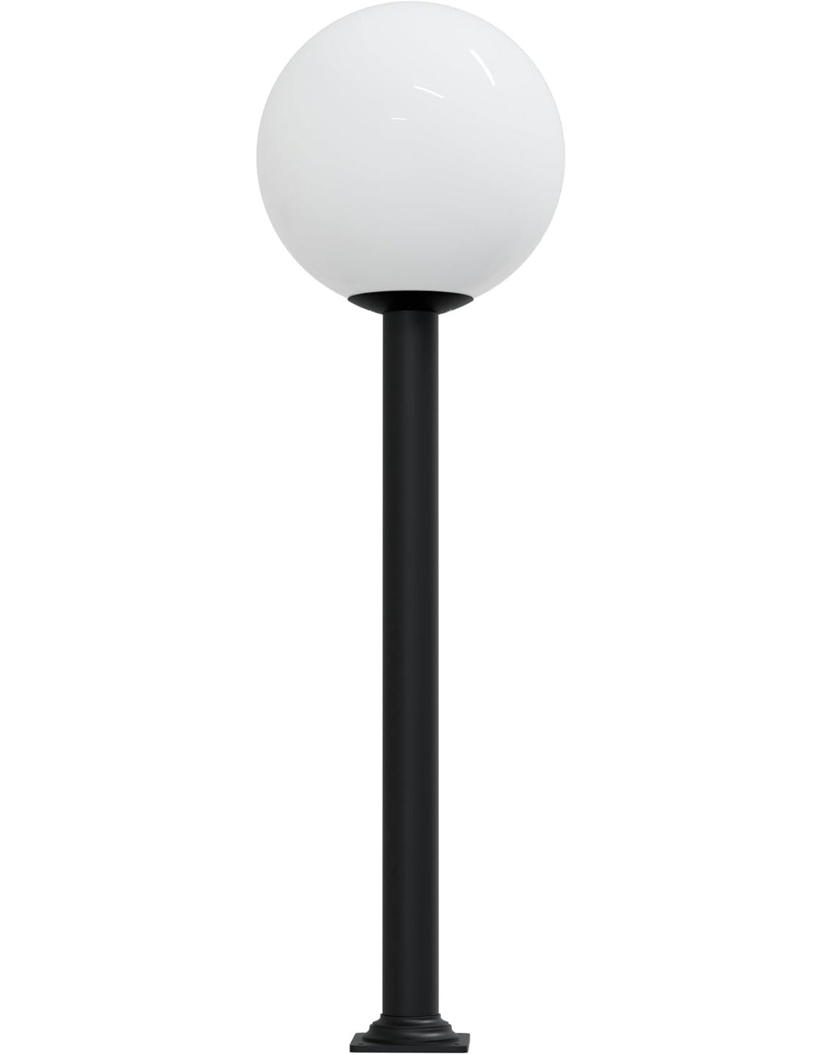 16" Globe Post Light Application with Stub Post Pier Mount installed on lamp post fixture