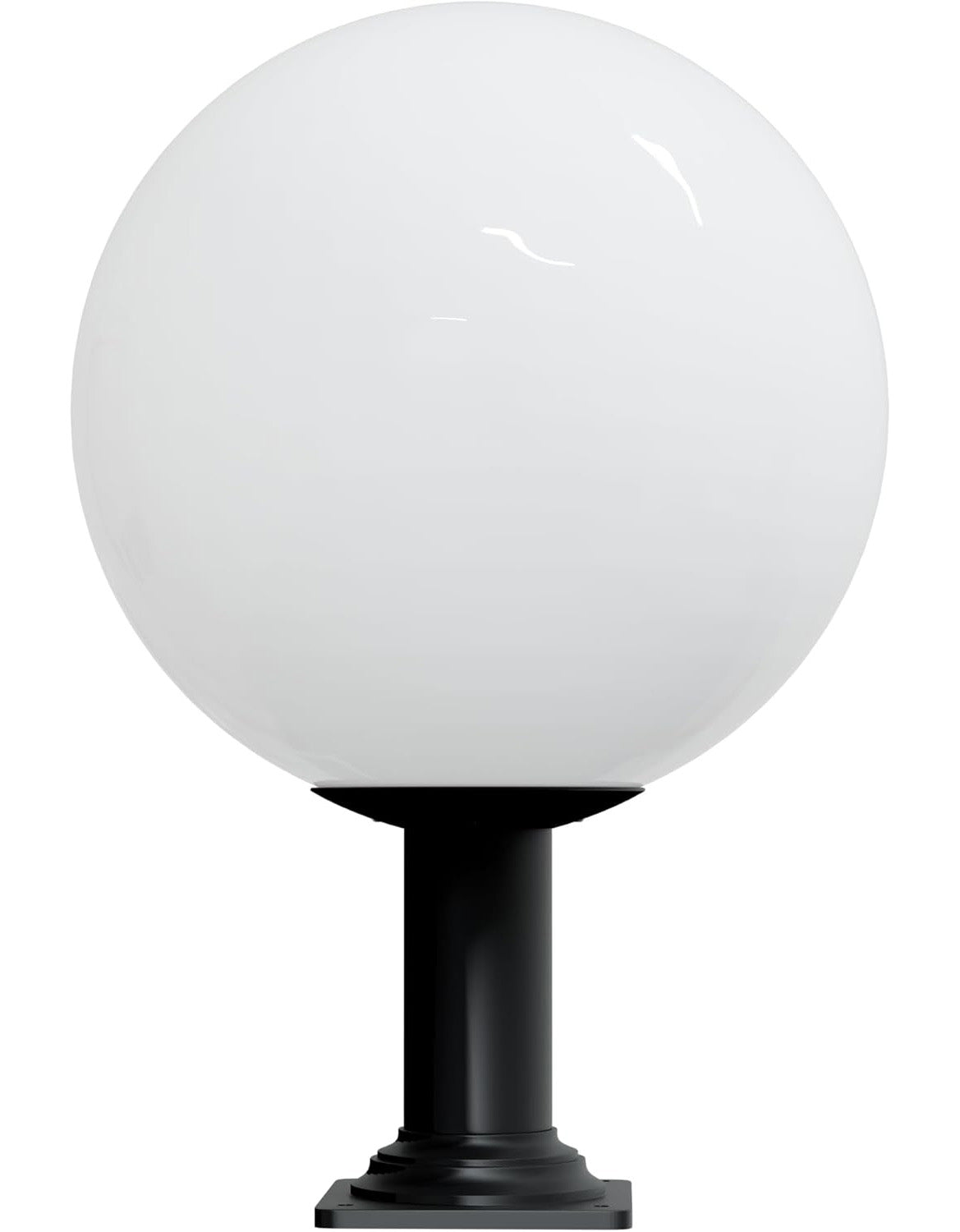 16" Globe Post Light Application with Stub Post Pier Mount installed on lamp post fixture