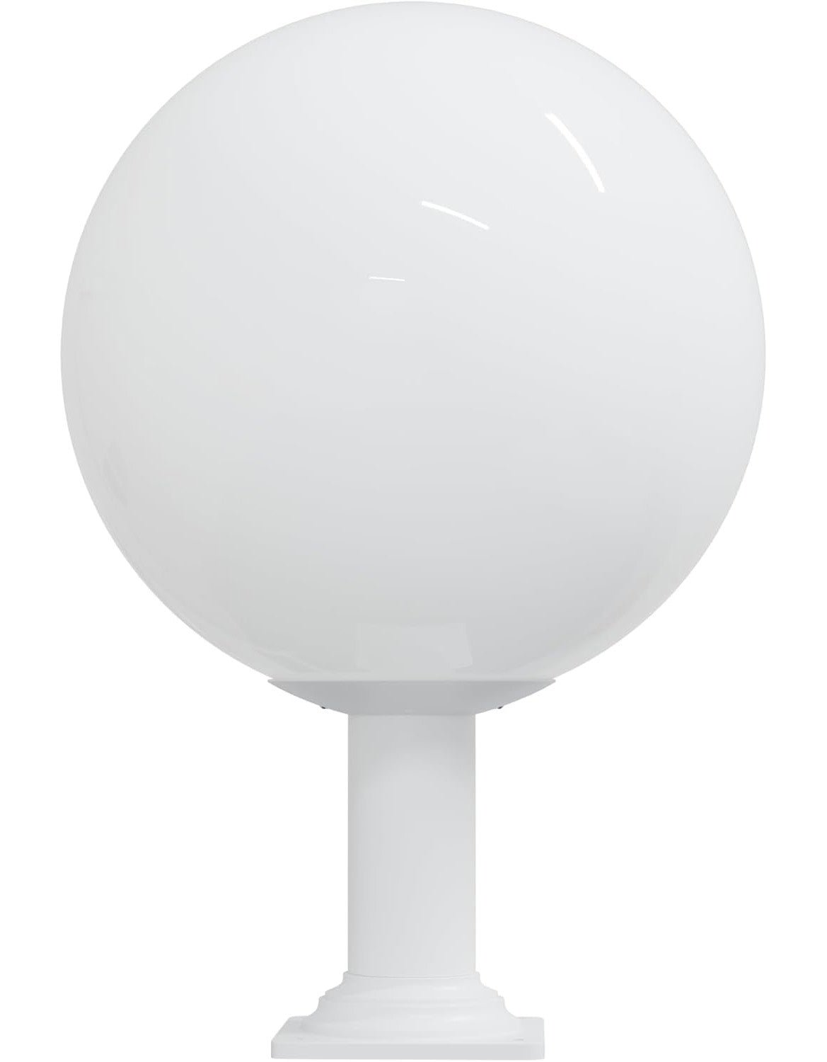 16" Globe Post Light Application with Stub Post Pier Mount installed on lamp post fixture