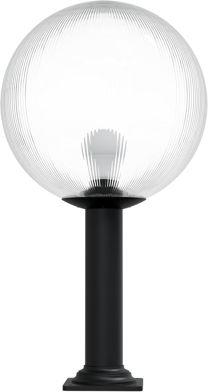 16" Globe Post Light Application with Stub Post Pier Mount installed on lamp post fixture