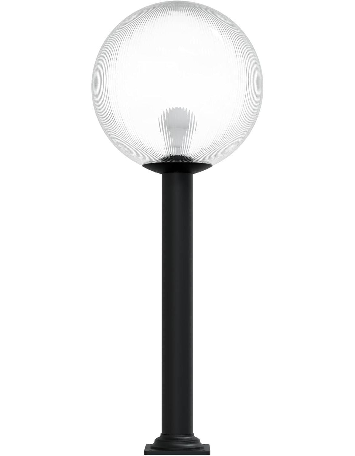 16" Globe Post Light Application with Stub Post Pier Mount installed on lamp post fixture
