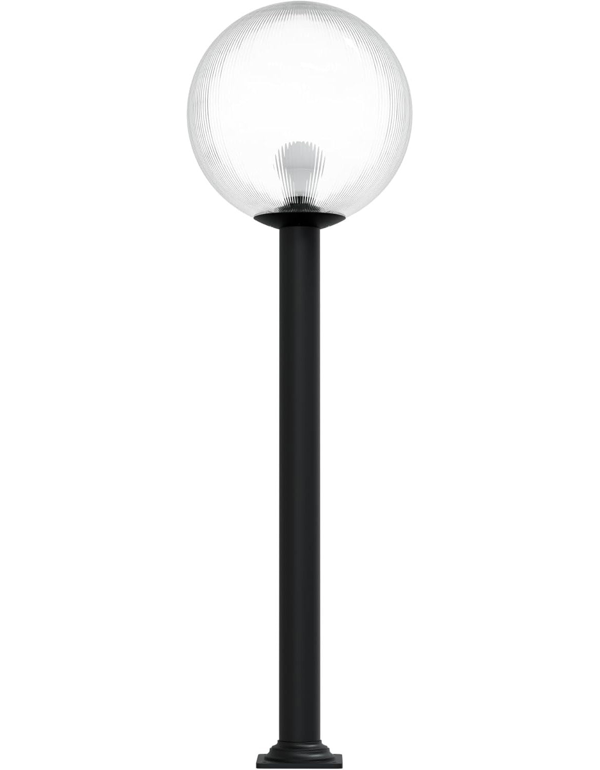 16" Globe Post Light Application with Stub Post Pier Mount installed on lamp post fixture