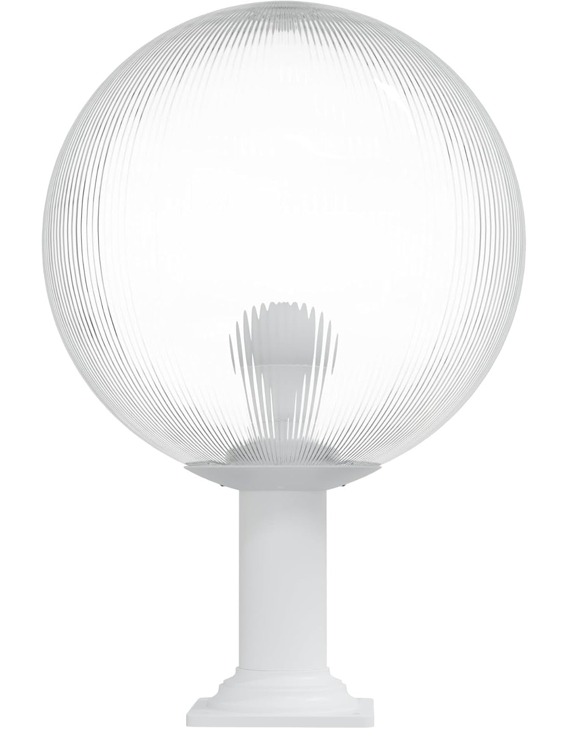 16" Globe Post Light Application with Stub Post Pier Mount installed on lamp post fixture