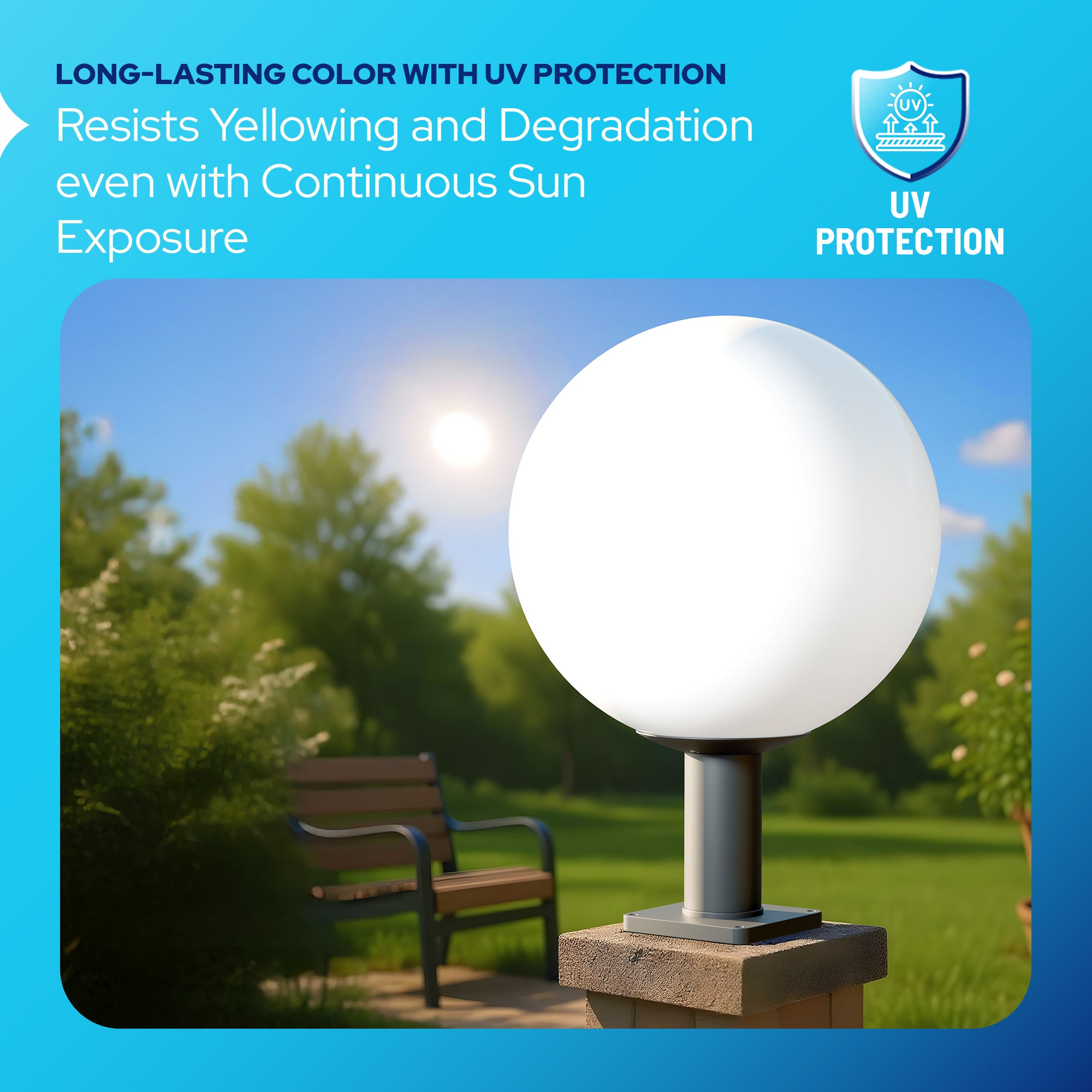 KastLite 16" Globe Post Light Application with 6" Stub Post Pier Mount