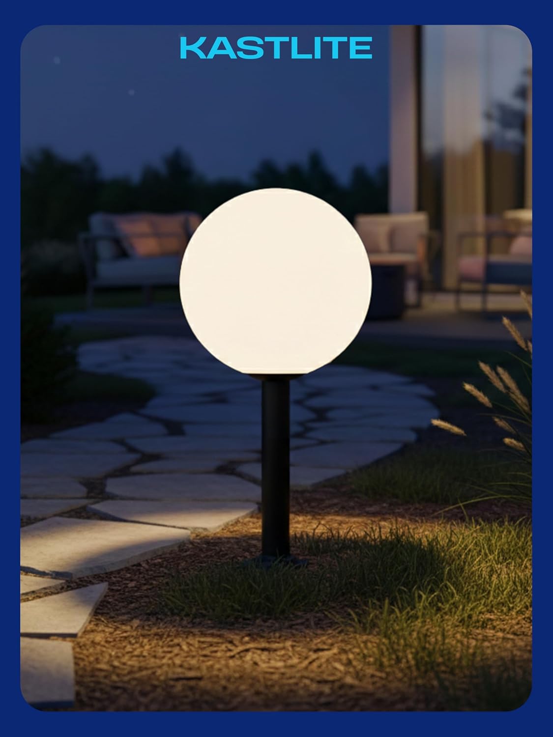 18" Globe Post Light Application with Stub Post Pier Mount