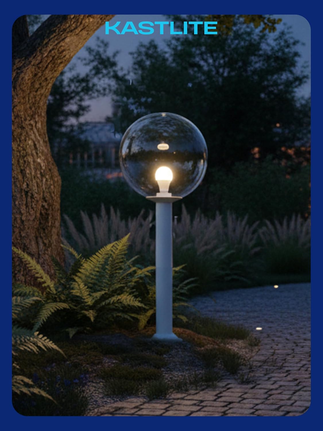 18" Globe Post Light Application with Stub Post Pier Mount