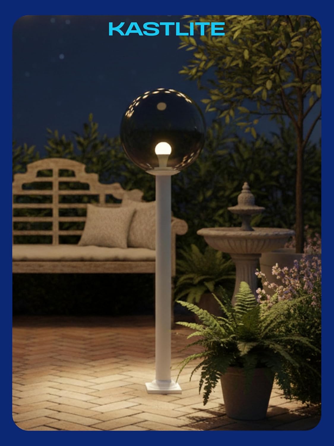 18" Globe Post Light Application with Stub Post Pier Mount