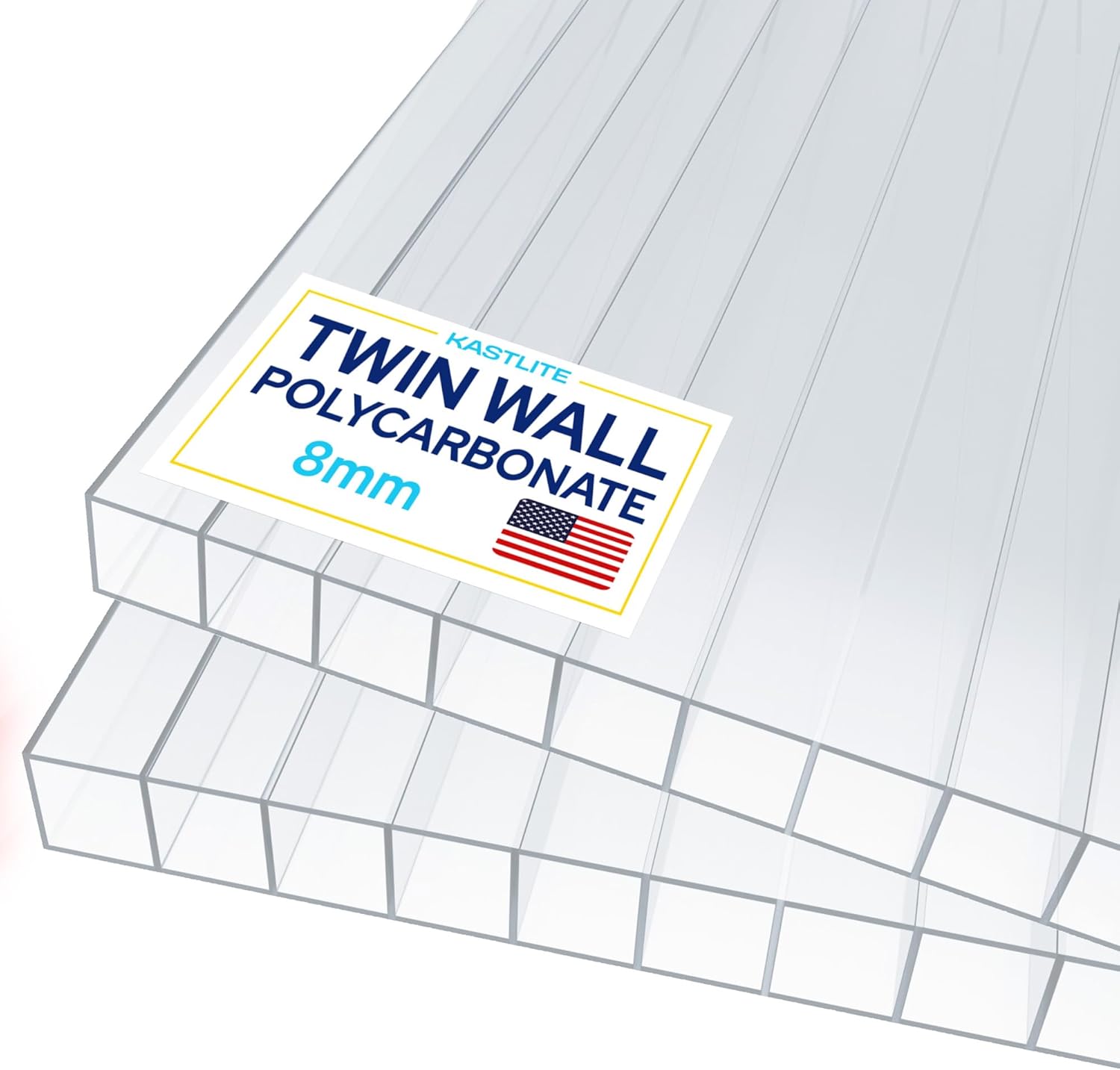 KastLite Polycarbonate Greenhouse Panels | 8mm Twin Wall Polycarbonate Roof Panels | 0.31" Clear