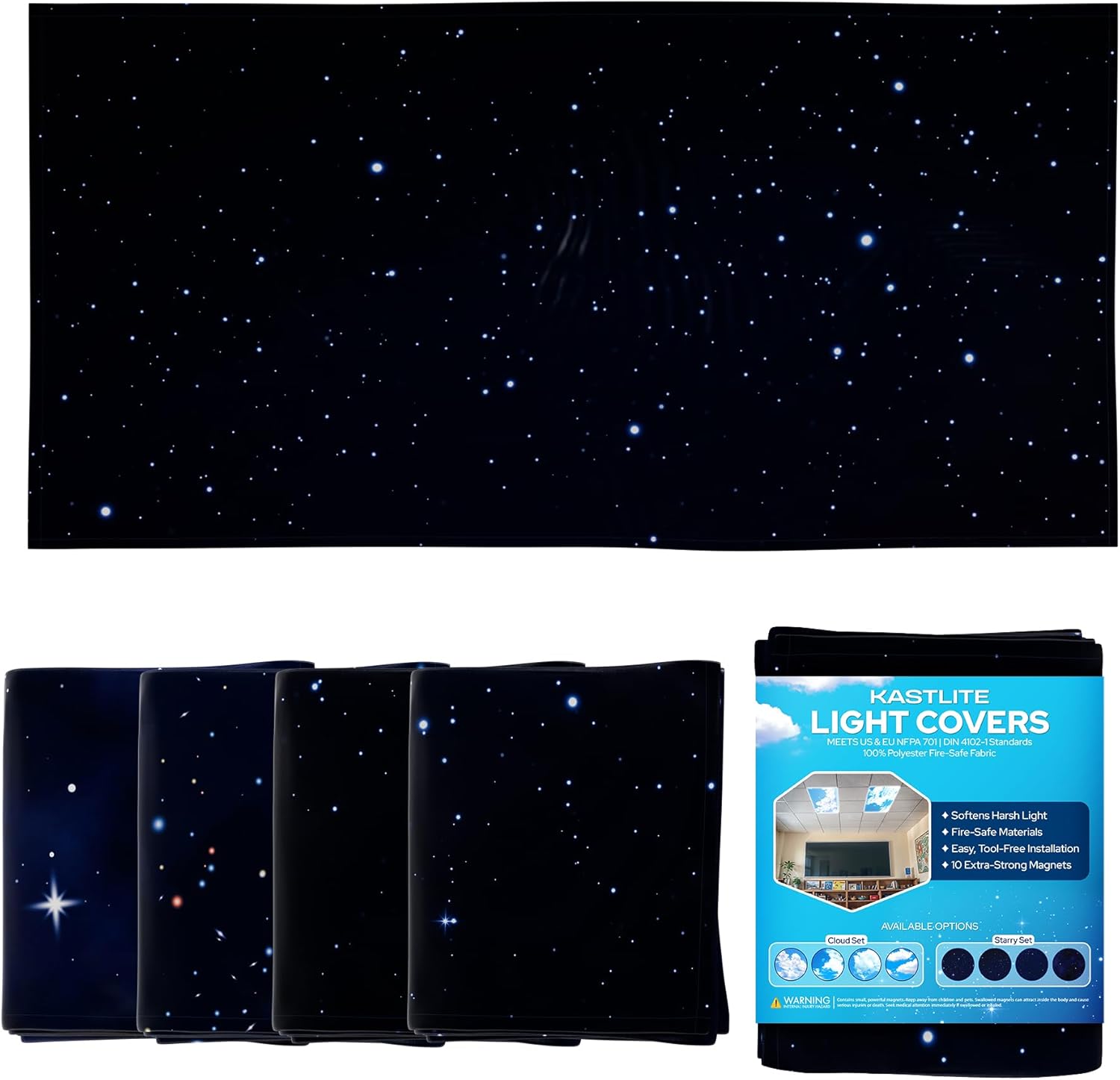 KastLite 4-Pack Fluorescent Light Covers for Ceiling Lights