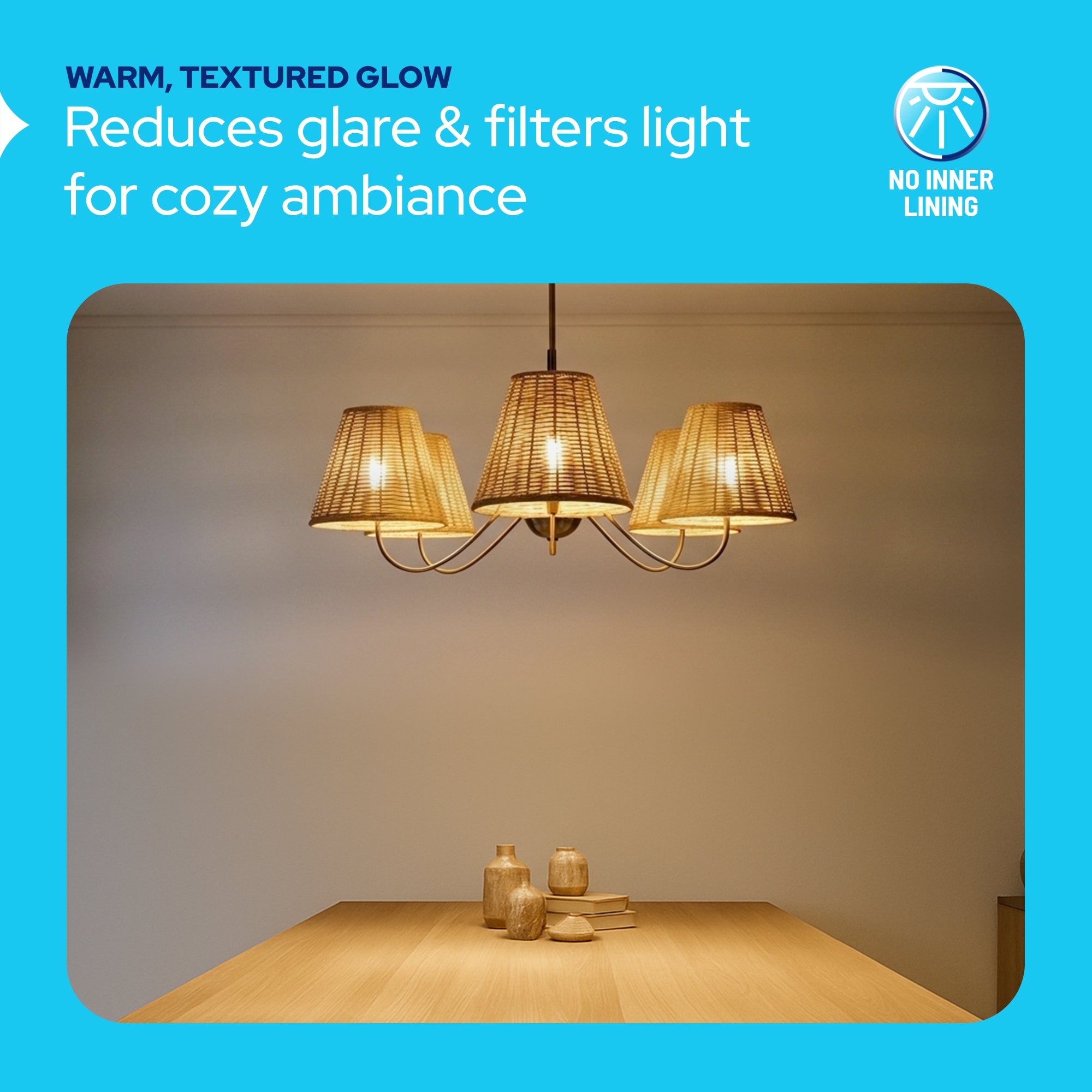Woven Rattan Chandelier Lamp Shades alternate angle