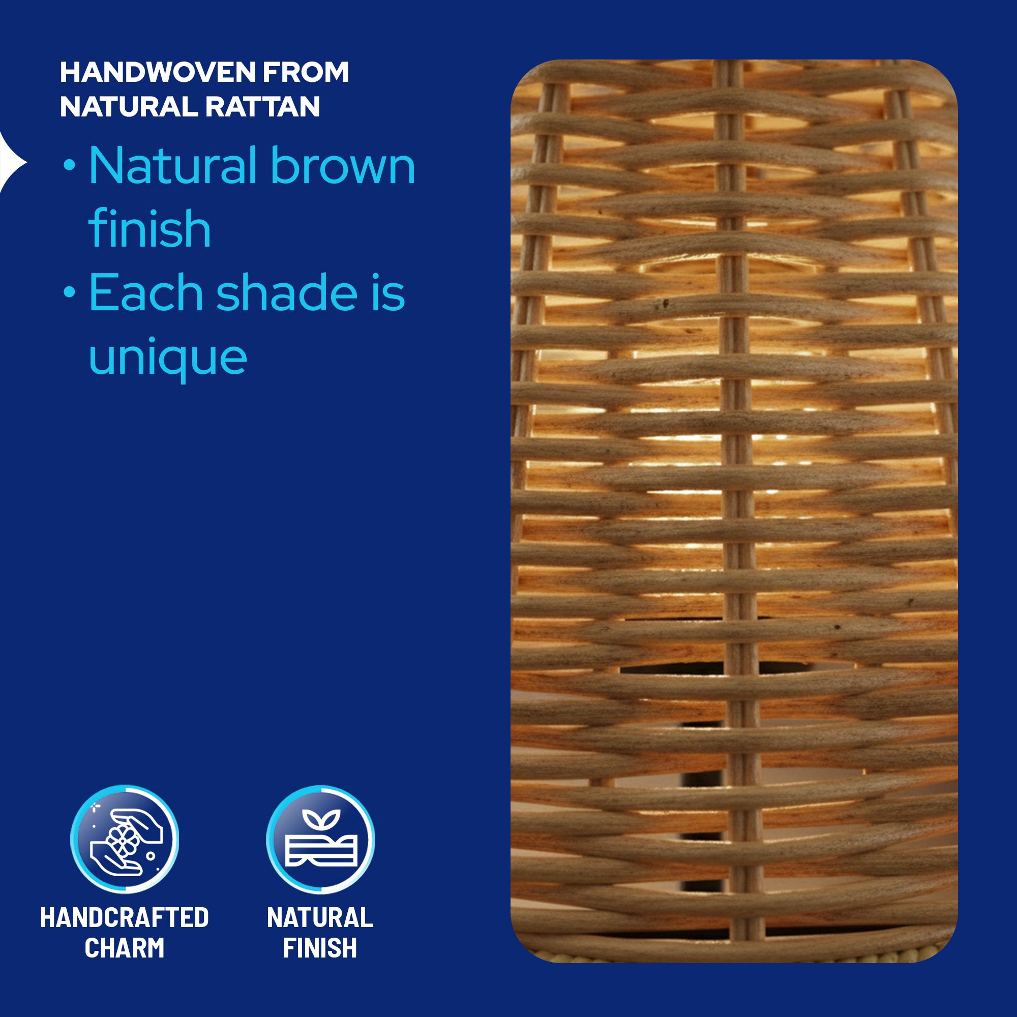 Woven Rattan Chandelier Lamp Shades | 6 Packs