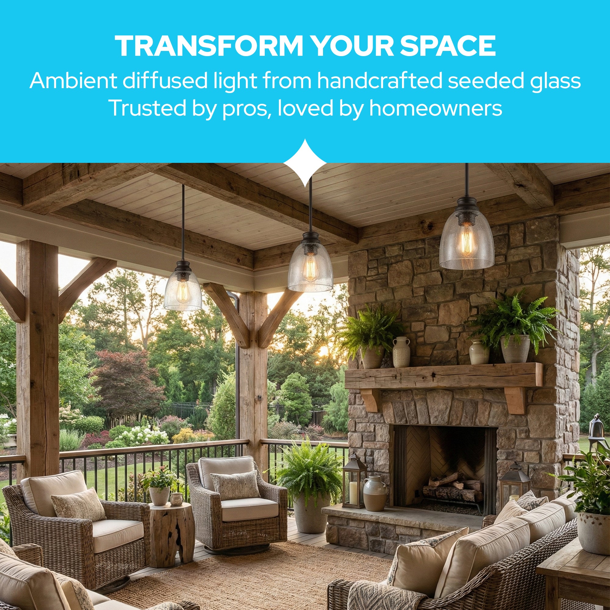 Clear Seeded Glass Shade Replacement