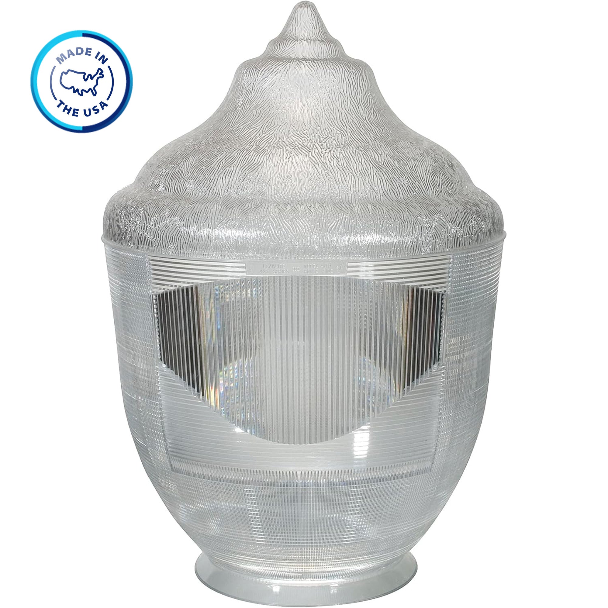 FP4399-2 Acrylic Clear Acorn with 9 1/8″ Fitter Neck and Type III Light Distribution