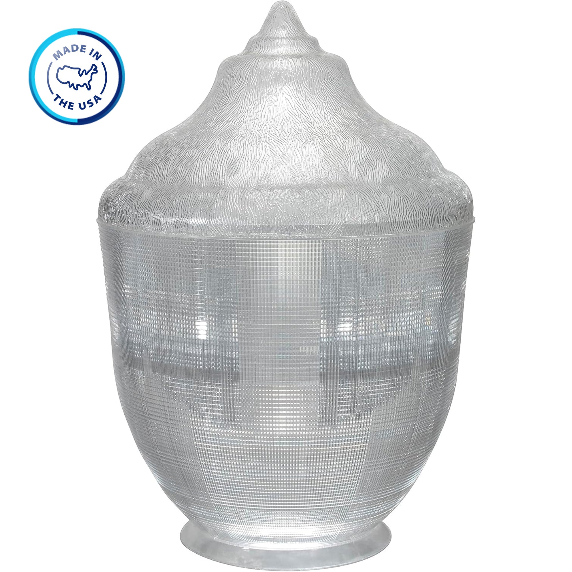 FP4599-1 Polycarbonate Clear Acorn with 9 1/8″ Fitter Neck and Type V Light Distribution