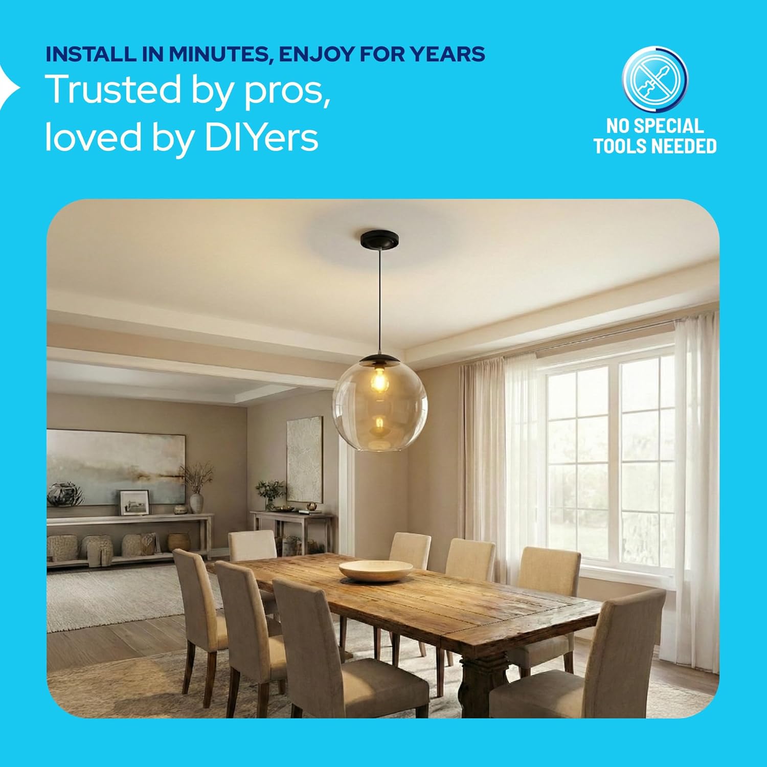 12" Acrylic Globe Pendant Light Fixture