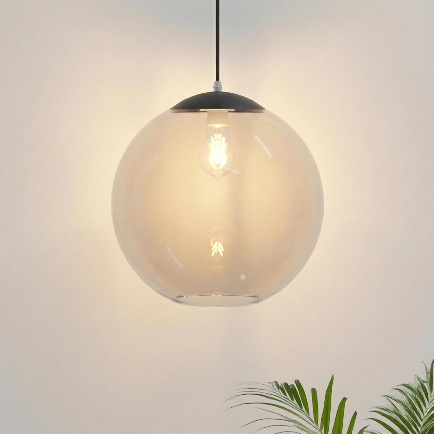12" Acrylic Globe Pendant Light Fixture