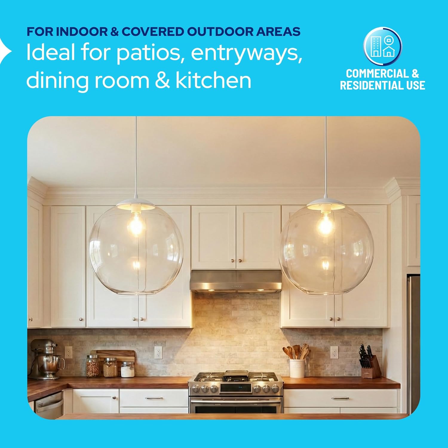 12" Acrylic Globe Pendant Light Fixture