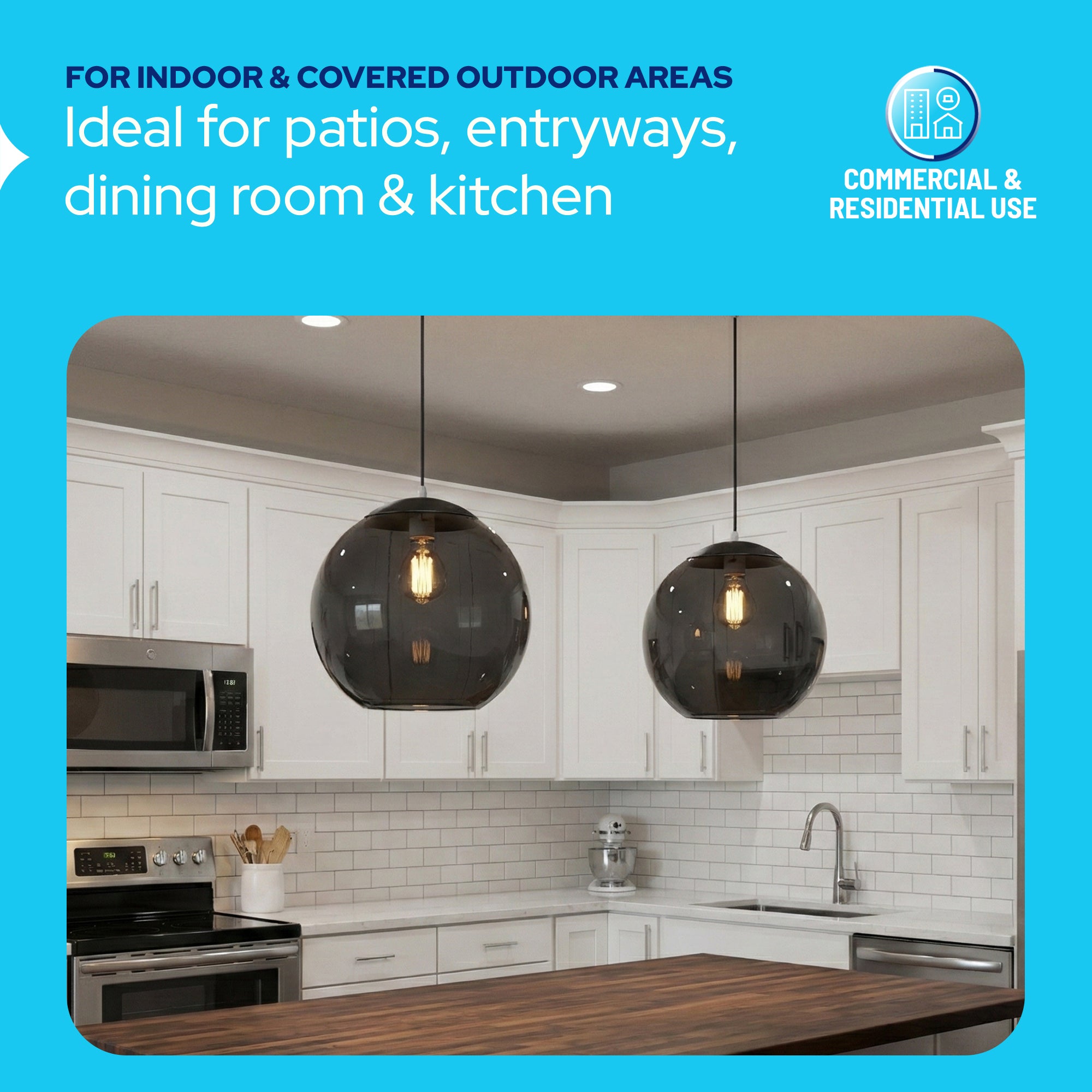 10" Acrylic Globe Pendant Light Fixture