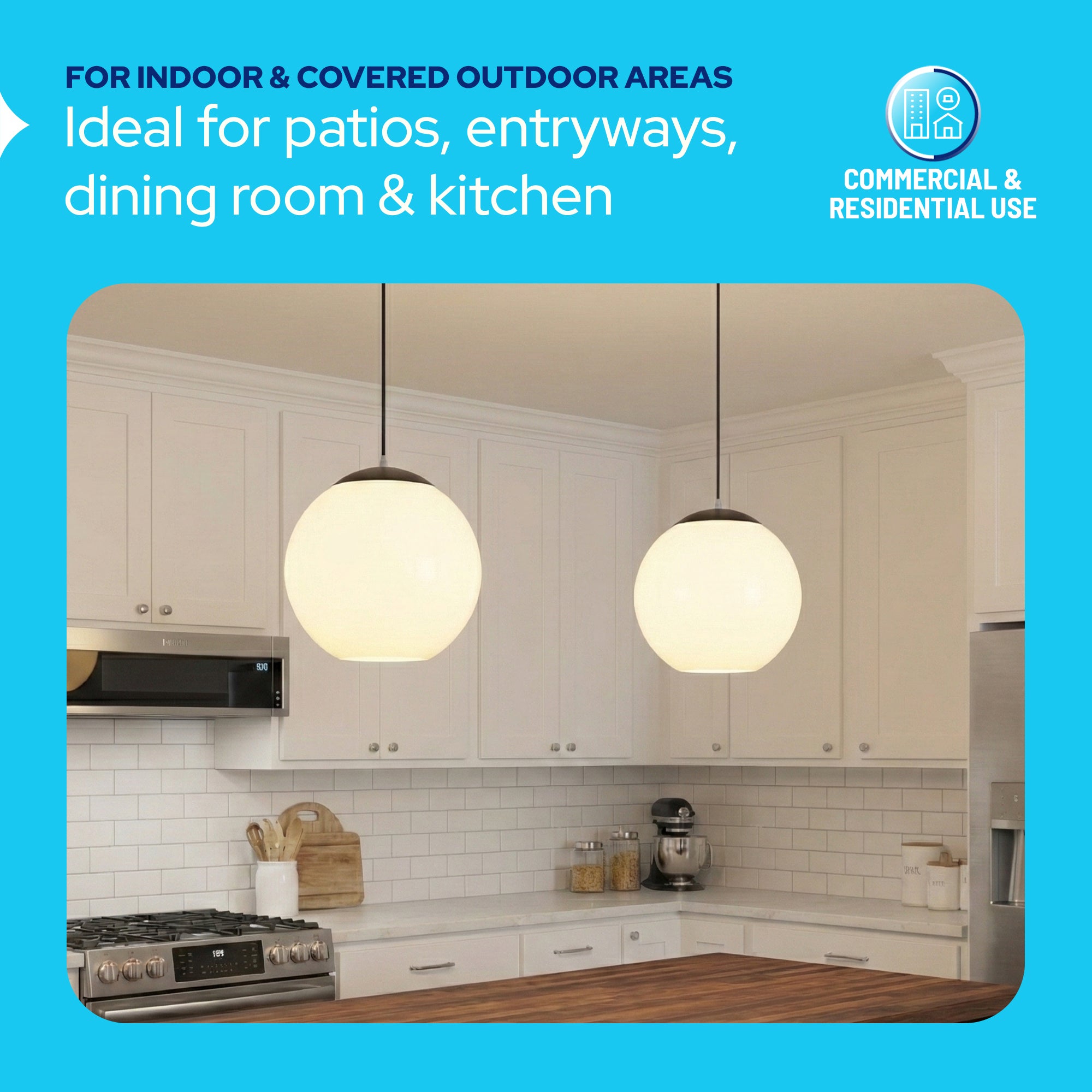 10" Acrylic Globe Pendant Light Fixture