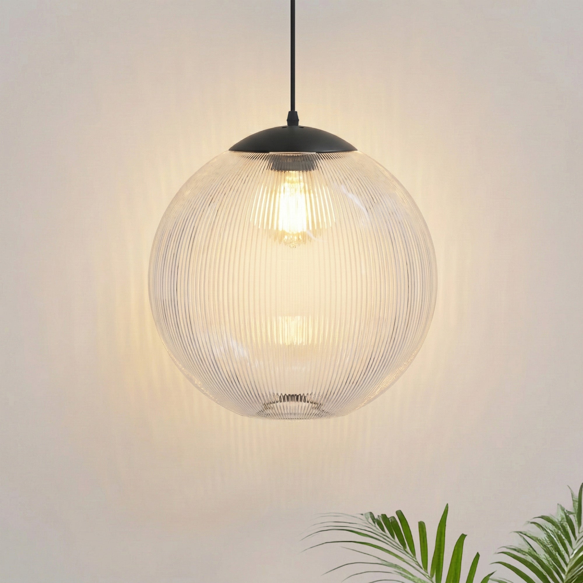 12" Acrylic Globe Pendant Light Fixture