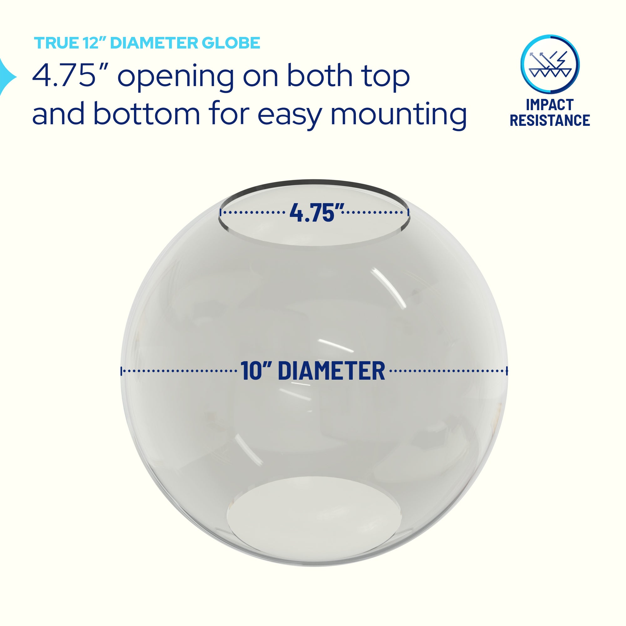 10" Acrylic Globe Pendant Light Fixture