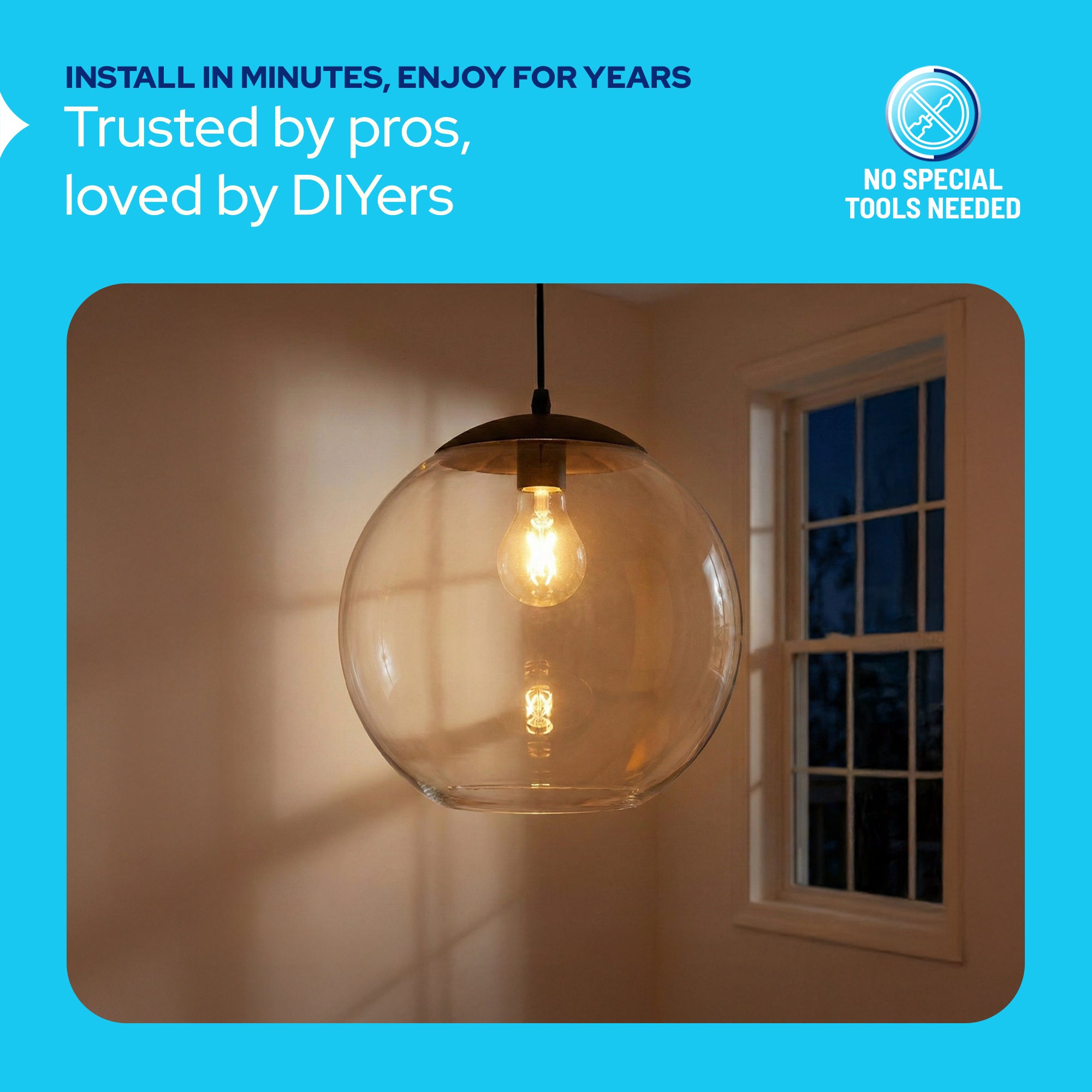 10" Acrylic Globe Pendant Light Fixture