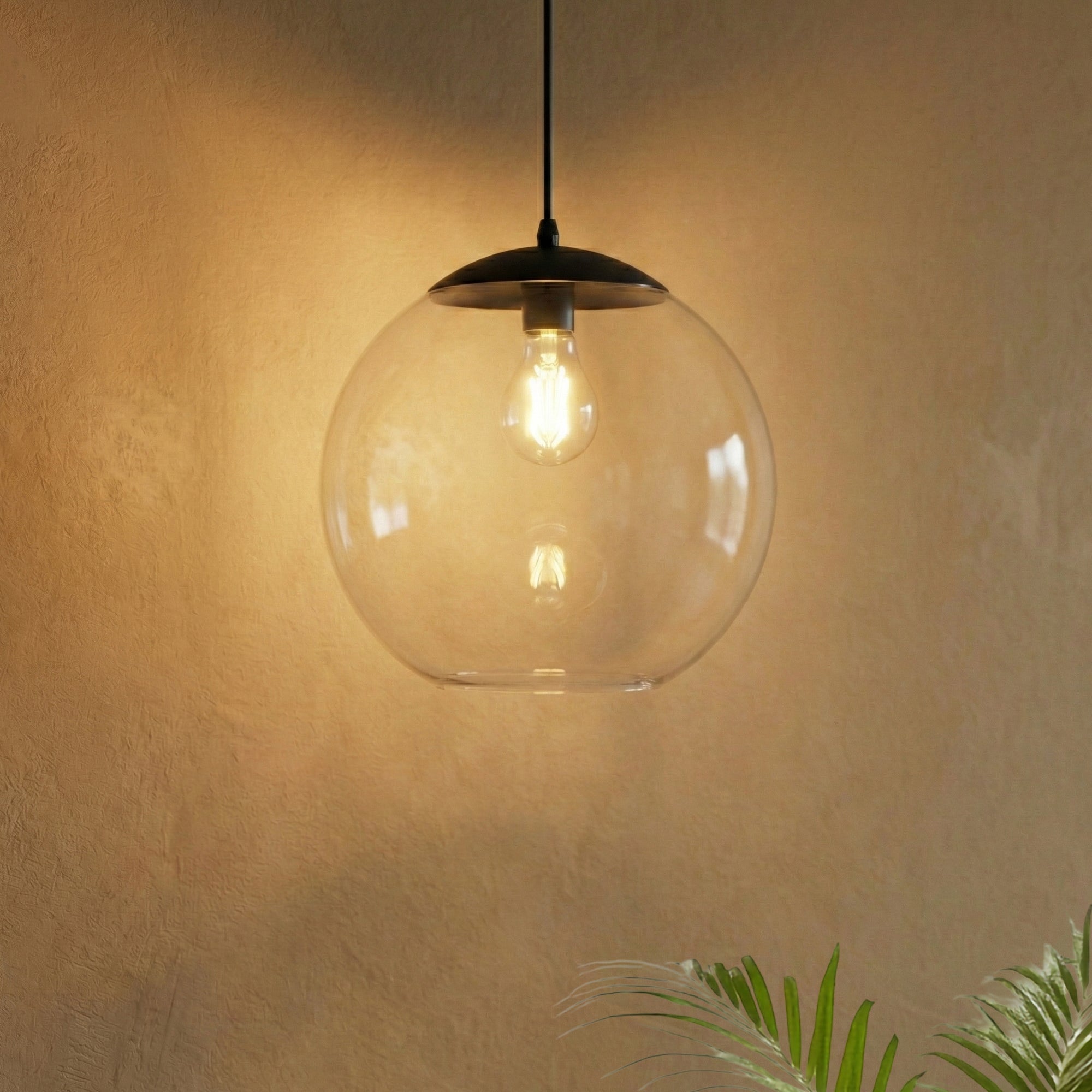 10" Acrylic Globe Pendant Light Fixture