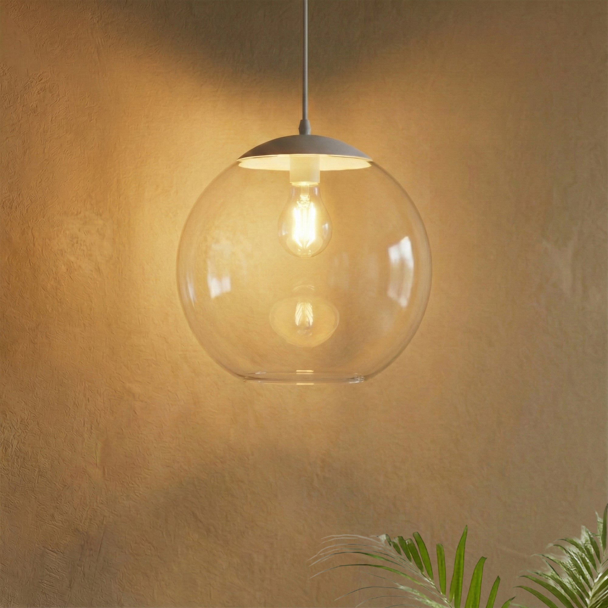 10" Acrylic Globe Pendant Light Fixture