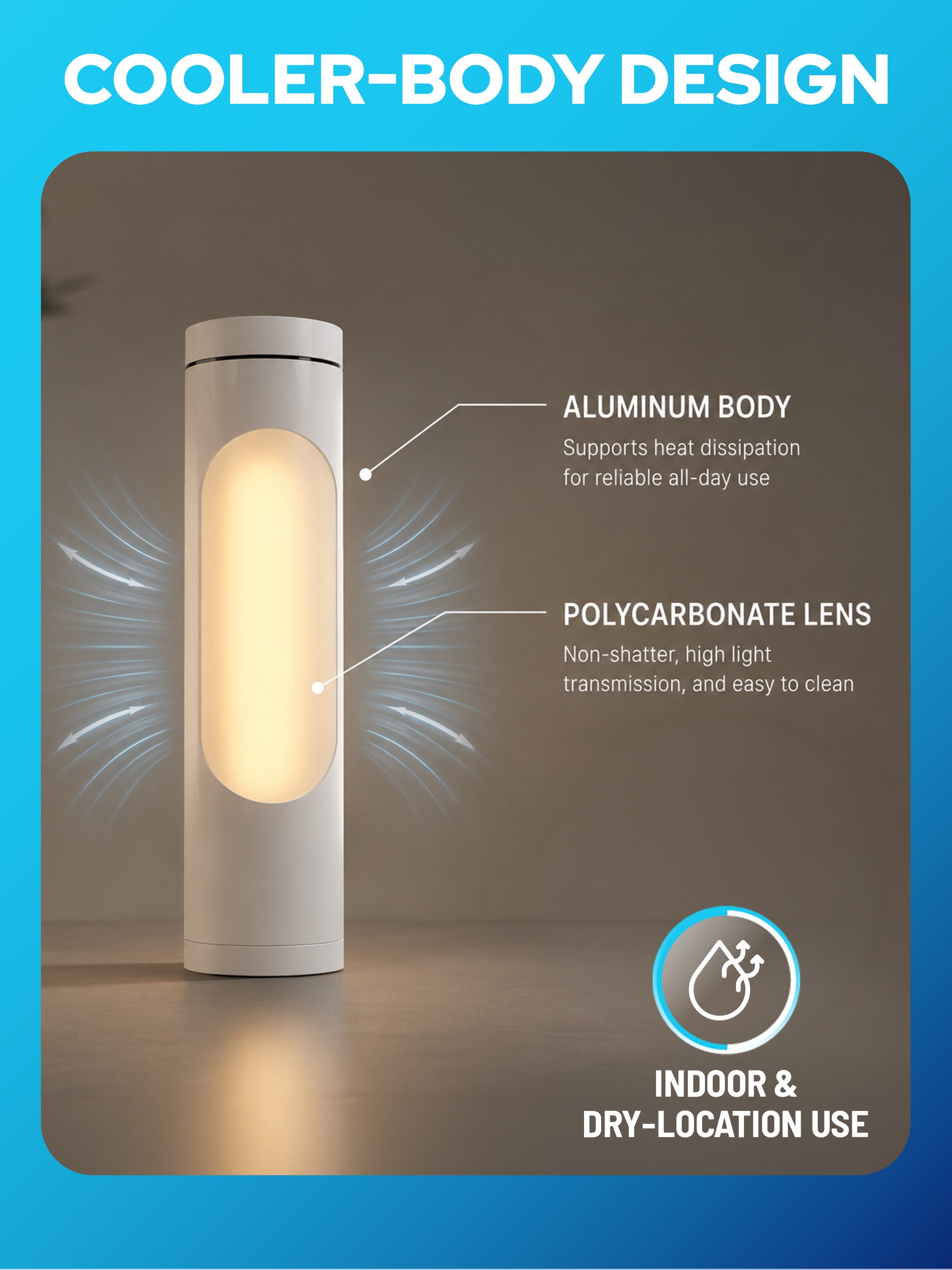 White Shabbat Lamp with Rotating Mechanical Shutter